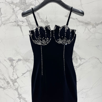 YSL 25S VELVET RHINESTONE DRESS STYLE 179