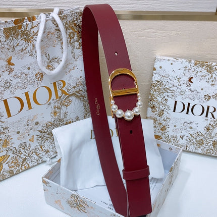 DIOR 25S BELT 30 MM IN RED CALFSKIN 586579
