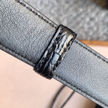 YSL 25S BELT 24 MM IN BLACK EMBOSSED CALFSKIN STYLE 3 529685