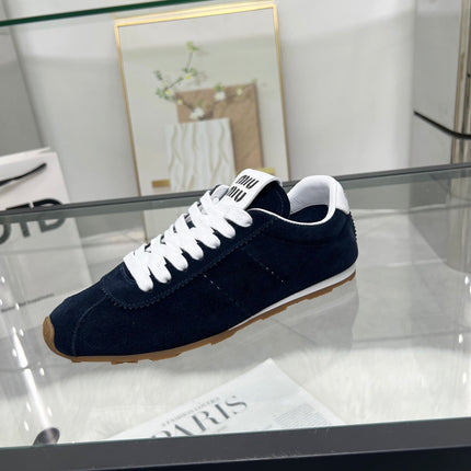 MIUMIU 26S SNEAKERS IN BLUE BLACK SUEDE