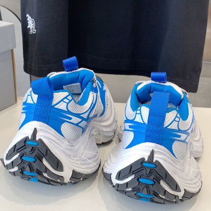 DAD SHOES IN WHITE MIX BLUE MESH AND CALFSKIN