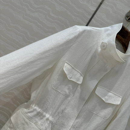 LP CLASSIC STAND-COLLAR LINEN JACKET 265165