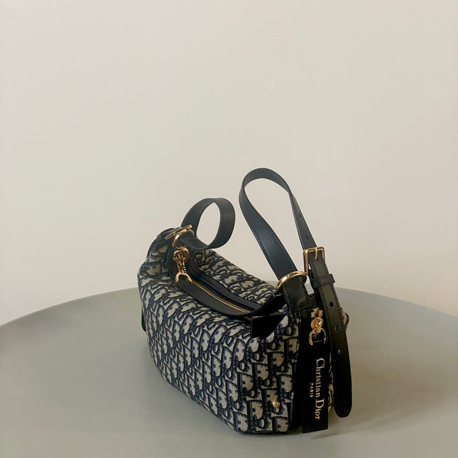 MEDIUM D-JOURNEY SHOULDER BAG 25 IN BLACK MONOGRAM OBLIQUE JACQUARD