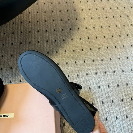 MIUMIU 26S BALLERINAS IN BLACK MESH FABRIC