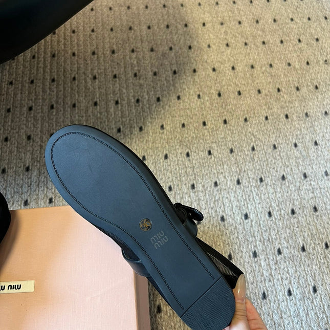 MIUMIU 26S BALLERINAS IN BLACK MESH FABRIC
