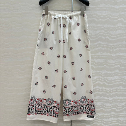 MIUMIU STRAIGHT-LEG CROPPED PANTS WITH ELASTIC WAISTBAND 261440