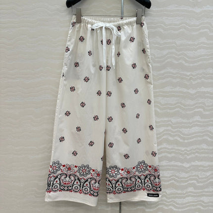 MIUMIU STRAIGHT-LEG CROPPED PANTS WITH ELASTIC WAISTBAND 261440