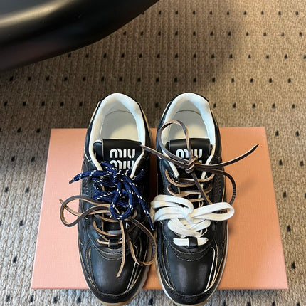 MIUMIU 26S SNEAKERS 530 SL IN BLACK CALFSKIN