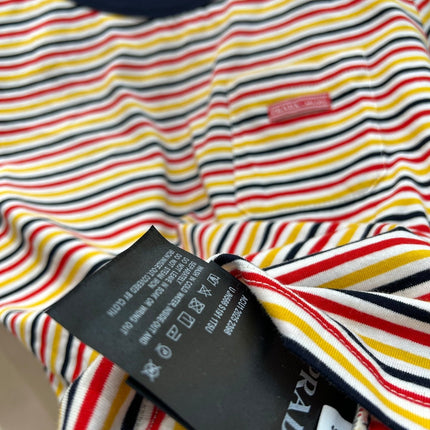 STRIPED CREW NECK TEE 25S IN COTTON 266086