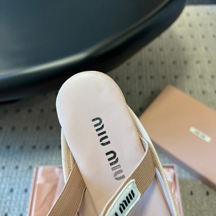 MIUMIU 26S BALLET MULES IN LIGHT PINK SATIN WITH BOW
