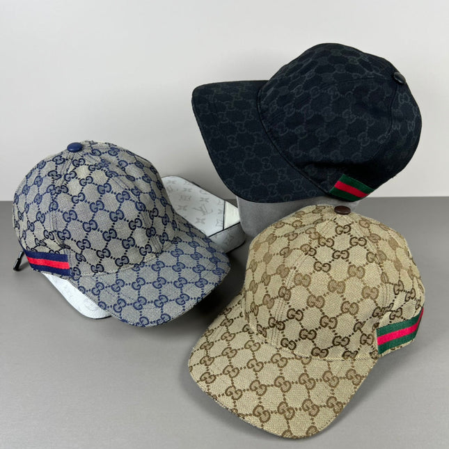 GG BASEBALL CAP IN BLACK MONOGRAM CANVAS