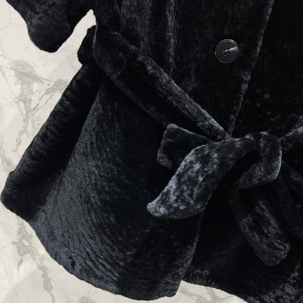 YSL 25S SHORT-SLEEVED SHEARLING COAT STYLE 231