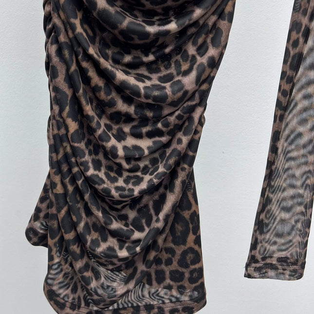 YSL 25S LEOPARD PRINT DRESS STYLE 44
