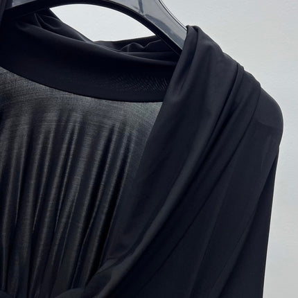 YSL 25S RUFFLED LONG-SLEEVE DRESS STYLE 131