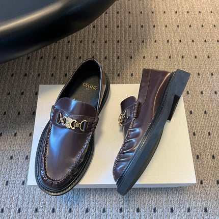 CELINE 26S LOAFER IN DARK CHOCOLATE BROWN CALFSKIN