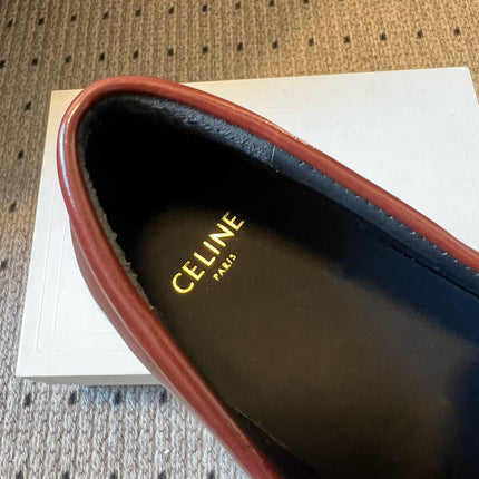 CELINE 26S LOAFER IN WINE RED CALFSKIN