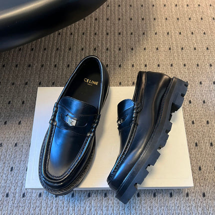 CELINE 26S LOAFER IN BLACK CALFSKIN WITH SILVER HARDWARE