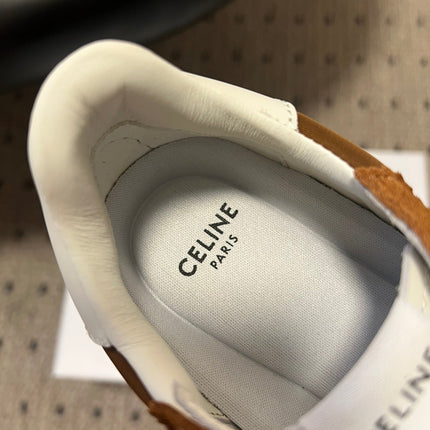 CELINE 26S RACER SNEAKERS IN BROWN FABRIC AND SUEDE