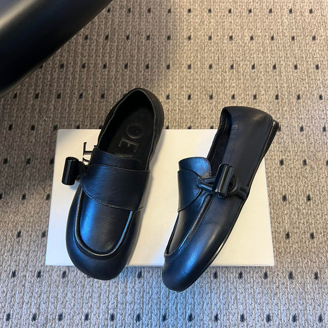 LOEWE 26S TOGGLE LOAFER 20MM IN BLACK SHINY CALFSKIN