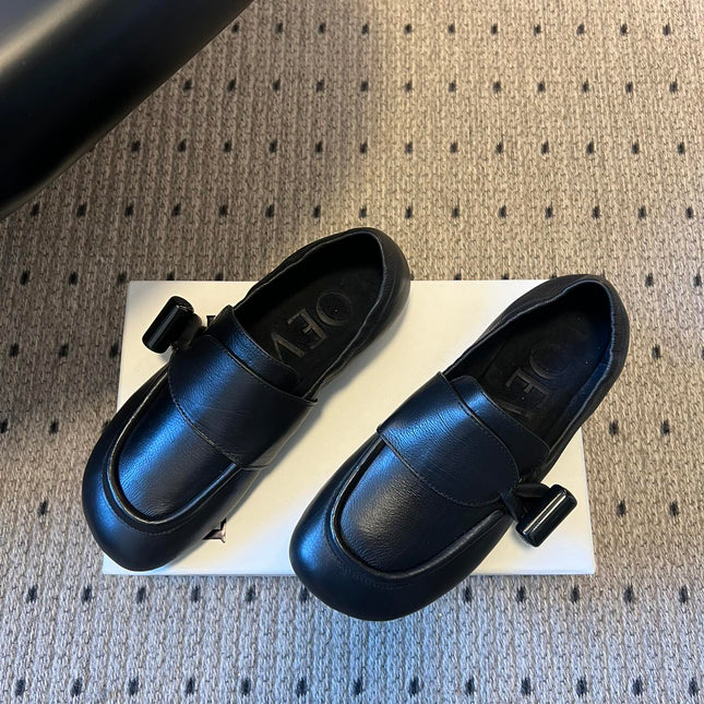 LOEWE 26S TOGGLE LOAFER 20MM IN BLACK SHINY CALFSKIN