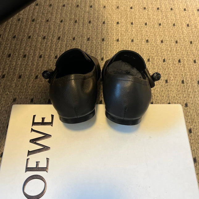 LOEWE 26S TOGGLE LOAFER 20MM IN BLACK SHINY CALFSKIN
