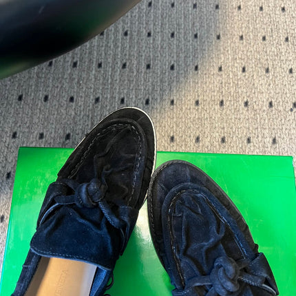 BOTTEGA VENETA 26S LOAFERS IN BLACK SUEDE