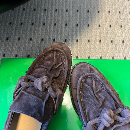 BOTTEGA VENETA 26S LOAFERS IN DARK BROWN SUEDE