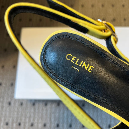 CELINE 26S HIGH-HEEL SLINGBACK 55 MM IN YELLOW CALFSKIN