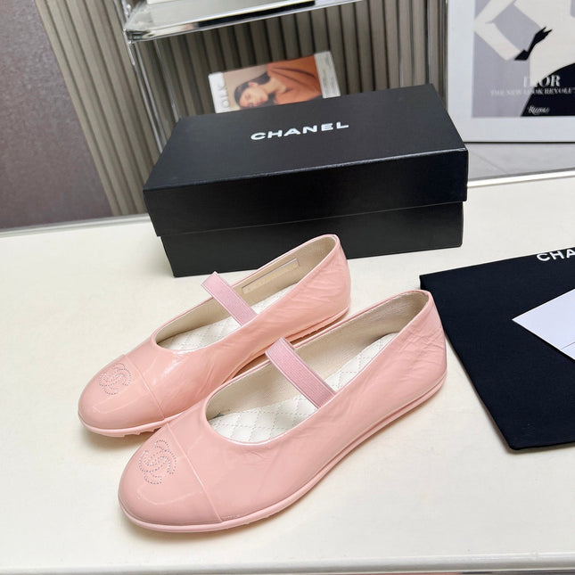 CHANEL 26S MARY JANE FLATS IN PINK CALFSKIN