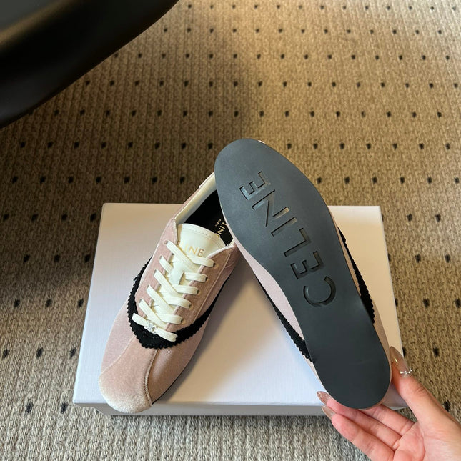 CELINE 26S SNEAKERS IN LIGHT PINK VELVET