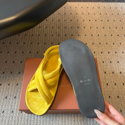 LP 26S CROSS-STRAP SANDALS IN YELLOW SUEDE