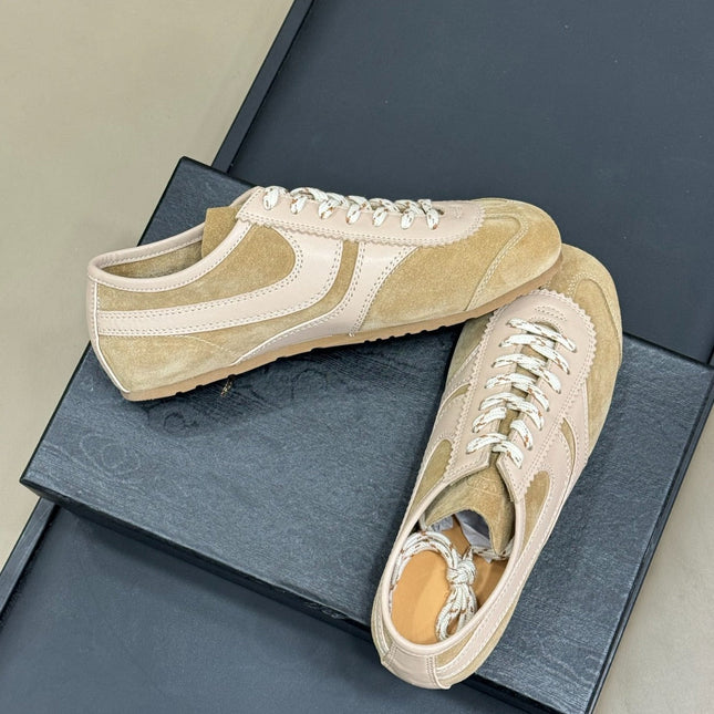 DRIES VAN NOTEN IN DARK BEIGE SUEDE AND CALFSKIN