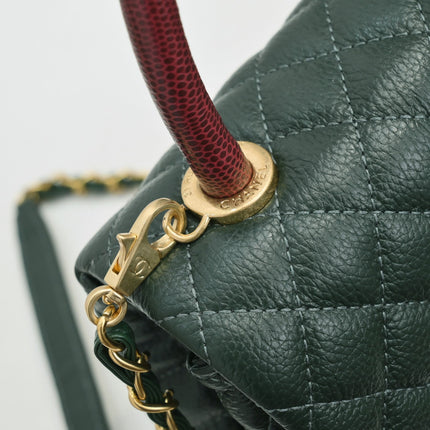 QUILTED CAVIAR 28CM 92992 DARK GREEN