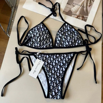 CD Oblique Bikini Navy Blue Polyamide