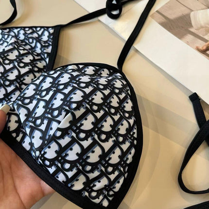 CD Oblique Bikini Navy Blue Polyamide