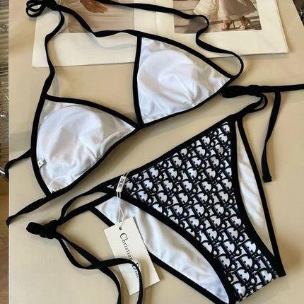 CD Oblique Bikini Navy Blue Polyamide