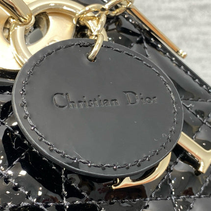 MINI 17 LADY BAG IN BLACK PATENT CALFSKIN