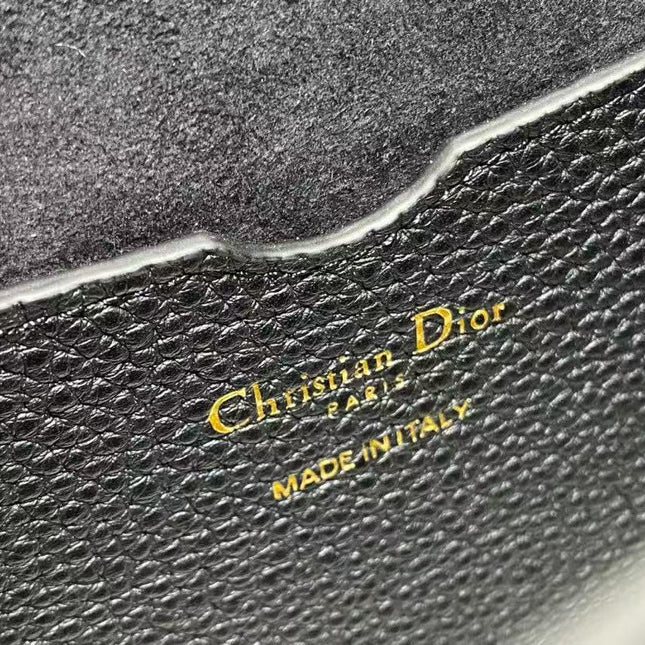 CD BOBBY EAST-WEST 27 BAG IN BLACK CALFSKIN GOLD HARDWARE