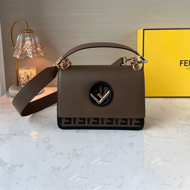 FENDI 25 SHOULDER BAG IN DARK BROWN CALFSKIN TP3