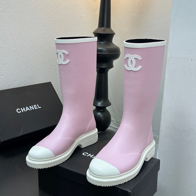 CC RAINBOOTS IN PINK TPU WHITE LOGO