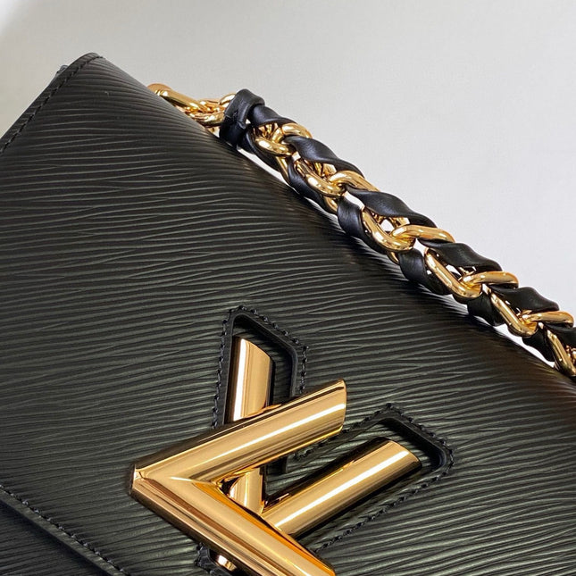 LV TWIST MM BAG 23 IN BLACK EPI LEATHER GOLD HARDWARE