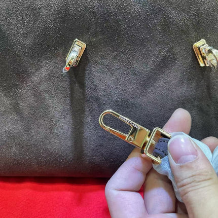 FERRAGAMO HUG LARGE TOTE BAG 32 IN BROWN SUEDE