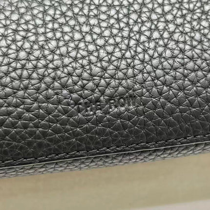 THE ROW ALGER GEOMETRIC SHOULDER BAG 39 IN BLACK CALFSKIN