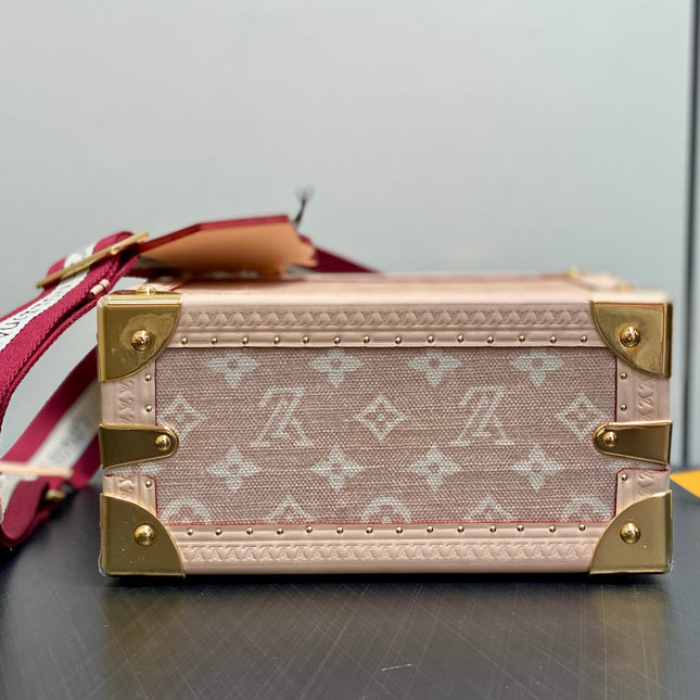 LV TRUNK 22 IN LIGHT PINK CANVAS GOLD HARDWARE