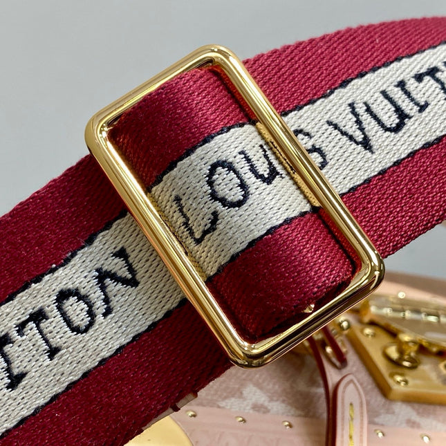 LV TRUNK 22 IN LIGHT PINK CANVAS GOLD HARDWARE