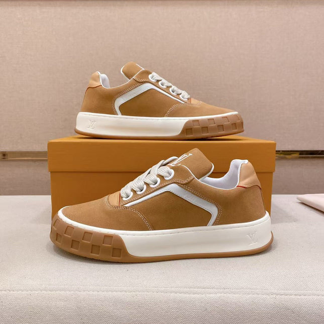 LV TILTED SNEAKERS IN BROWN SUEDE