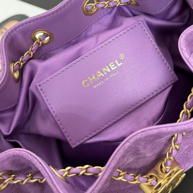 CHANEL 26S HOBO BAG 22 IN PURPLE CALFSKIN