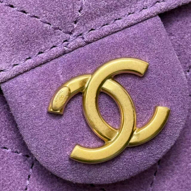 CHANEL 26S HOBO BAG 22 IN PURPLE CALFSKIN