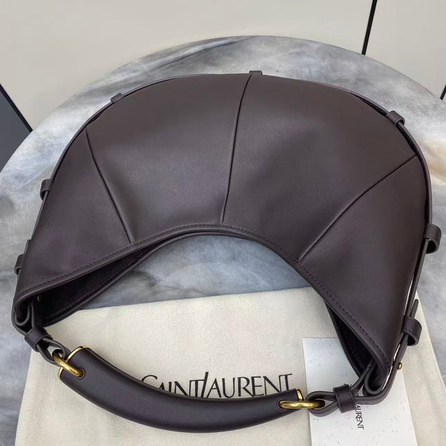 YSL 26S MOMBASA HOBO BAG MEDIUM IN BROWN CHOCOLATE CALFSKIN