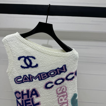 CHANEL 26S ASYMMETRICAL OFF-SHOULDER KNIT TOP